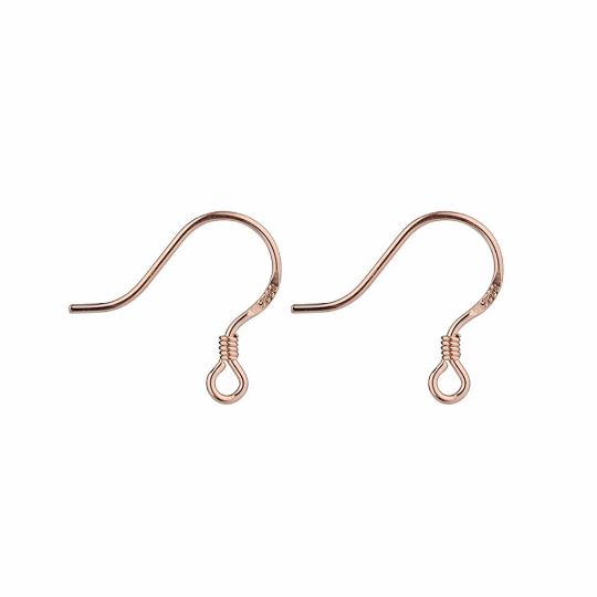 0.6/0.7 wire diameter Sterling Silver Earring Hooks|Earring Wires|Hypoallergenic 925 Hallmark Ear Wires French Fish Hooks for Earrings