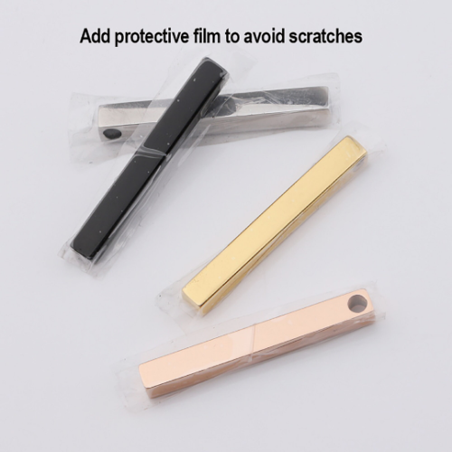 Thick Stamping Blank Charms|5*40mm 3D Bar Charm 304 Stainless Steel Blank Stamping Tag Pendants for  Jewelry Making