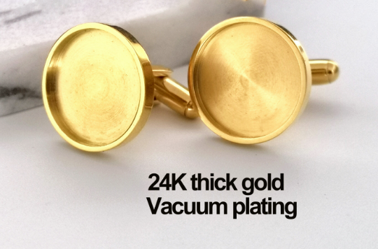 16mm cufflinks bezel,Thicken Titanium steel,Mirror polishing|Wedding cufflinks|Groomsmen Cufflinks