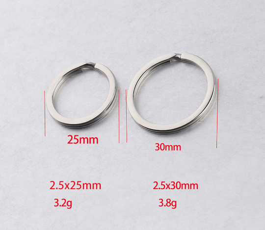 10mm 20mm 25mm 30mm Split Rings, stainless steel duty key ring