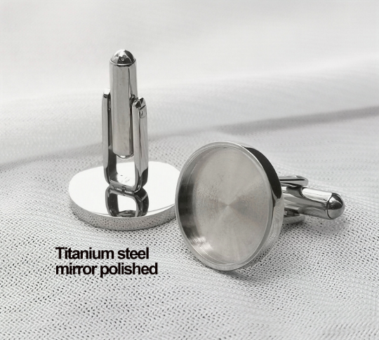 16mm cufflinks bezel,Thicken Titanium steel,Mirror polishing|Wedding cufflinks|Groomsmen Cufflinks