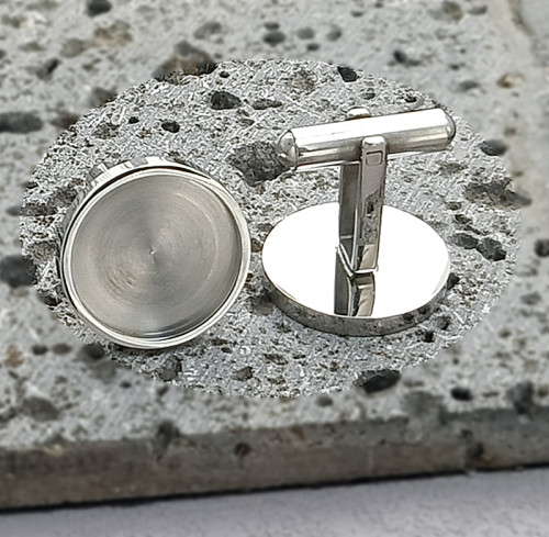 16mm cufflinks bezel,Thicken Titanium steel,Mirror polishing|Wedding cufflinks|Groomsmen Cufflinks