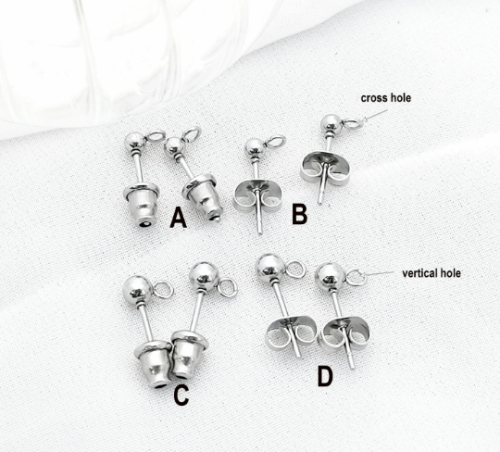 Copy 316L Blank Earring Studs|Stainless Steel Cabochon Setting Ear Stud with Earring Backs for Cabochon Resin DIY Earring Making