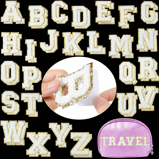 6/12 Letter Patches Iron on Letters for Clothing, 3.14  Letter Patches Iron on Patches Varsity Letter Patches Chenille Letter Patches