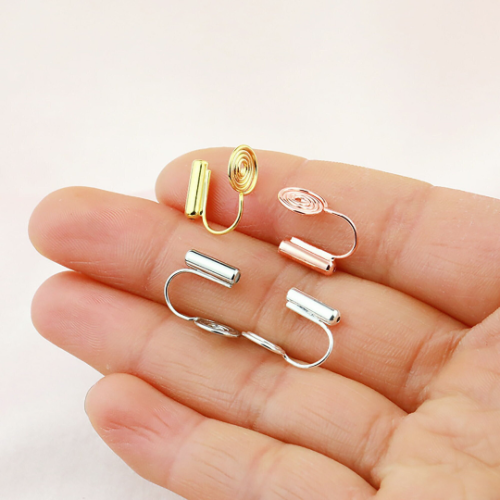 Invisible and painless Earring Converters, Hypoallergenic, Pierced to Not Pierced，Change Earring Post to Non-Pierced Clip-Ons