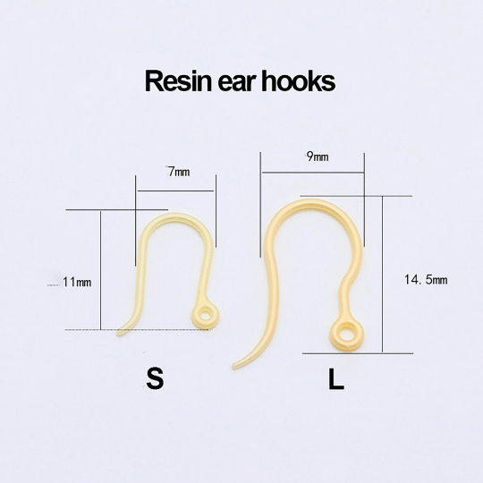 100pcs Resin ear hooks|hypoallergenic|Earring Wires|Open Loop|Earring Components for Jewelry Making Supplies and Earring Finding