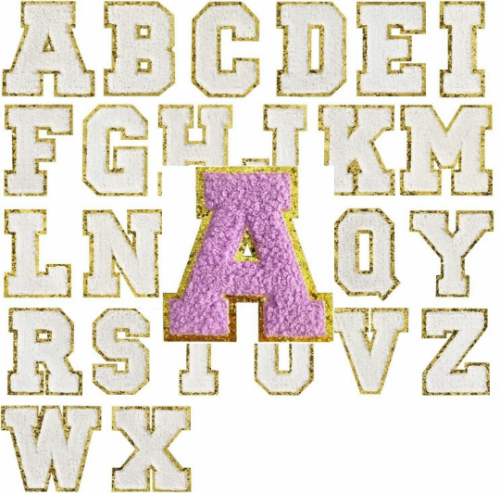 6/12 Letter Patches Iron on Letters for Clothing, 3.14  Letter Patches Iron on Patches Varsity Letter Patches Chenille Letter Patches