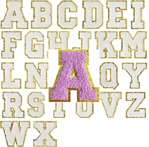 6/12 Letter Patches Iron on Letters for Clothing, 3.14  Letter Patches Iron on Patches Varsity Letter Patches Chenille Letter Patches