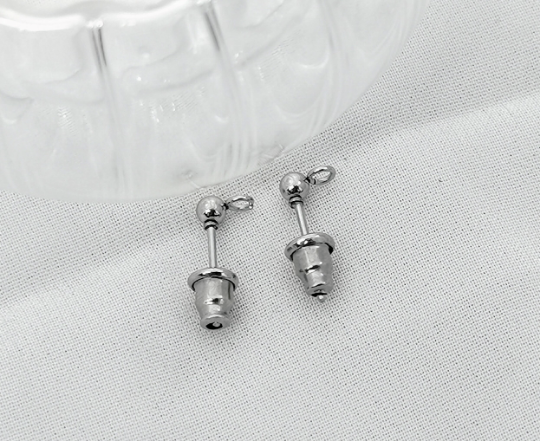 Copy 316L Blank Earring Studs|Stainless Steel Cabochon Setting Ear Stud with Earring Backs for Cabochon Resin DIY Earring Making