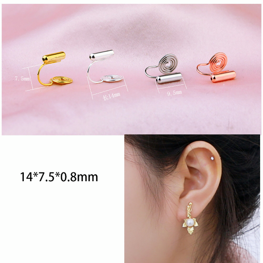Invisible and painless Earring Converters, Hypoallergenic, Pierced to Not Pierced，Change Earring Post to Non-Pierced Clip-Ons