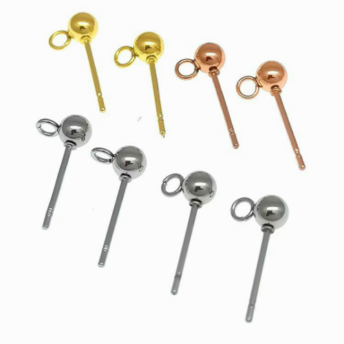 Copy 316L Blank Earring Studs|Stainless Steel Cabochon Setting Ear Stud with Earring Backs for Cabochon Resin DIY Earring Making