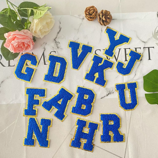 6/12 Letter Patches Iron on Letters for Clothing, 3.14  Letter Patches Iron on Patches Varsity Letter Patches Chenille Letter Patches