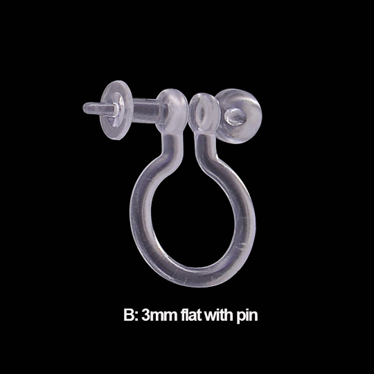 Clear Resin Clip-on Earring Converter,Hypoallergenic,Non-Pierced Earring Studs Findings Replacement for Women Men Girls DIY Jewelry Making