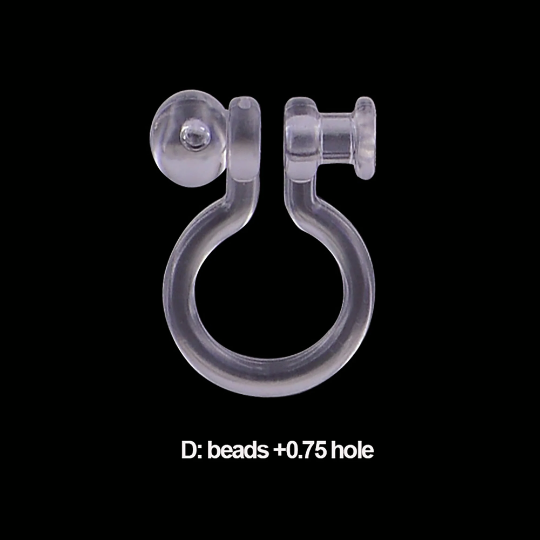 Clear Resin Clip-on Earring Converter,Hypoallergenic,Non-Pierced Earring Studs Findings Replacement for Women Men Girls DIY Jewelry Making