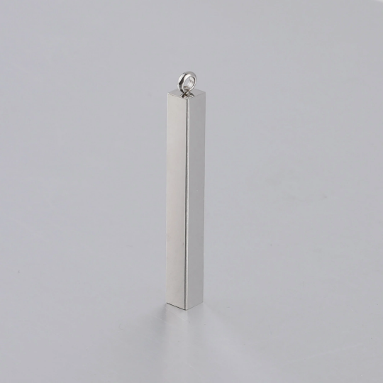 Thick Stamping Blank Charms|5*40mm 3D Bar Charm 304 Stainless Steel Blank Stamping Tag Pendants for  Jewelry Making