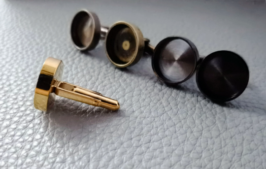 Gold cufflink base|cufflinks bezel,Thicken Titanium steel,Mirror polishing,Resin DIY,Wedding cufflinks,DIY Jewelry,Resin Crafts making,in US