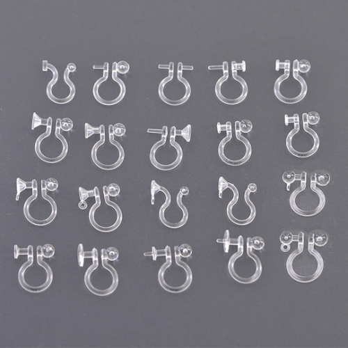 Clear Resin Clip-on Earring Converter,Hypoallergenic,Non-Pierced Earring Studs Findings Replacement for Women Men Girls DIY Jewelry Making