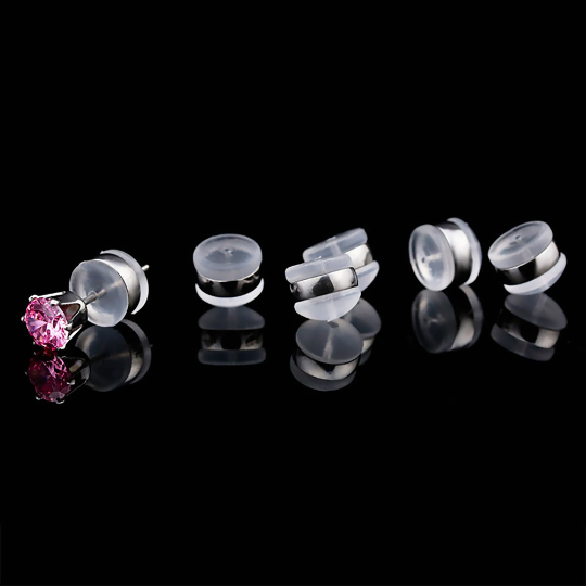 Stainless Steel Earring Backs|Hypoallergenic|Earring Backs Rubber|Earring Converters|Silicone Rubber Earring Backs Replacement