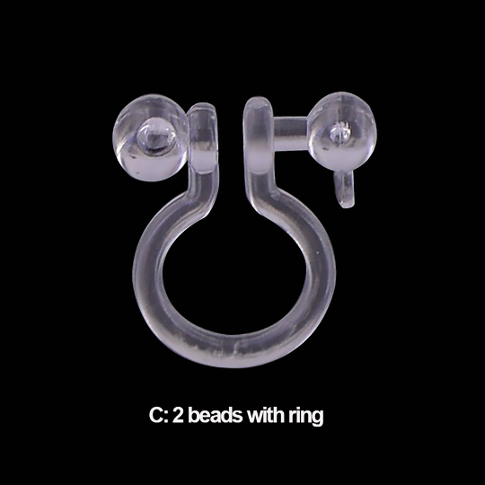 Clear Resin Clip-on Earring Converter,Hypoallergenic,Non-Pierced Earring Studs Findings Replacement for Women Men Girls DIY Jewelry Making
