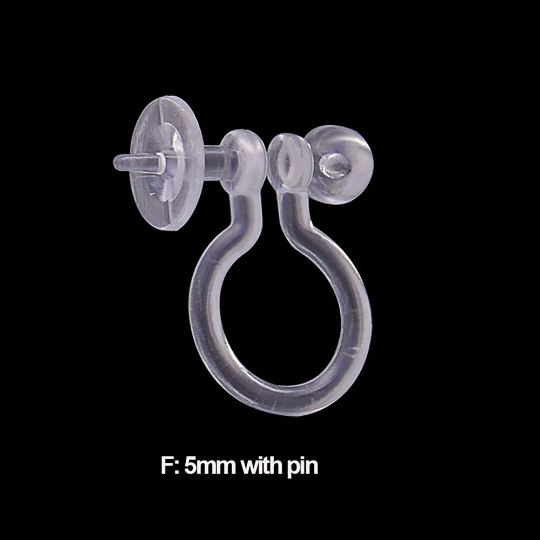 Clear Resin Clip-on Earring Converter,Hypoallergenic,Non-Pierced Earring Studs Findings Replacement for Women Men Girls DIY Jewelry Making