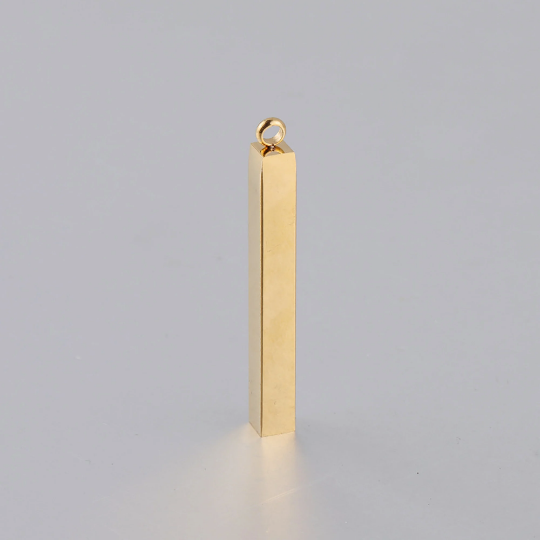 Thick Stamping Blank Charms|5*40mm 3D Bar Charm 304 Stainless Steel Blank Stamping Tag Pendants for  Jewelry Making