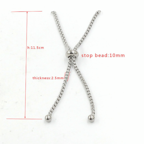 2.5 Stainless steel bolo bracelet For Jewelry Making|Half Finished Slide Bracelet|Adjustable bracelet Half semi finished with rubber stopper