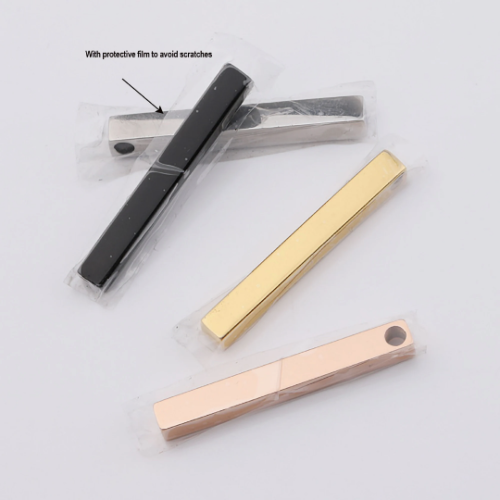 Thick Stamping Blank Charms|5*45mm 3D Bar Charm 304 Stainless Steel Blank Stamping Tag Pendants for  Jewelry Making