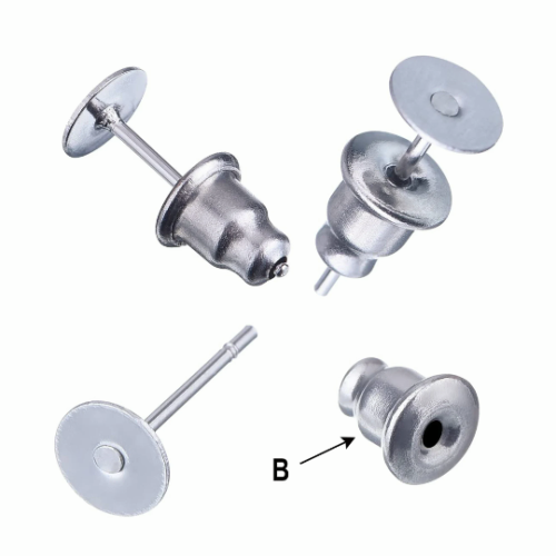 Earring posts|flat and blank earring posts|Stainless Steel fla tPost Stud Earrings with Loop for Jewelry Dangle Earring Making