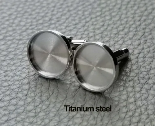 cufflinks bezel,Thicken Titanium steel,Mirror polishing|Wedding cufflinks|Multi-color optional