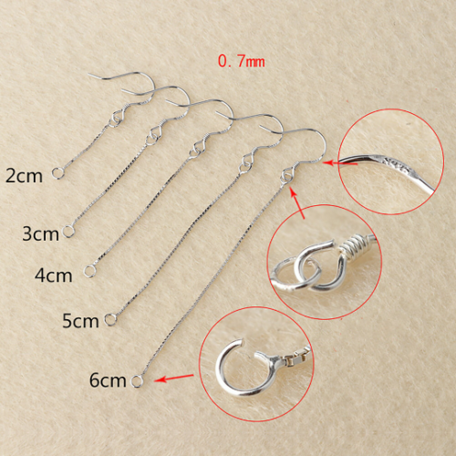 0.7 wire diameter Sterling Silver Earring Hooks|Earring Wires|Hypoallergenic 925 Hallmark Ear Wires French Fish Hooks for Earrings
