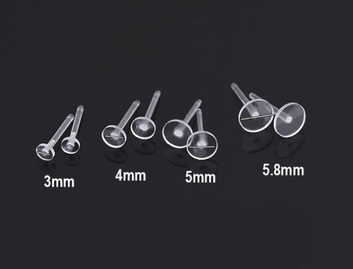 Earring posts|flat and blank earring posts|resin fla tPost Stud Earrings with Loop for Jewelry Dangle Earring Making