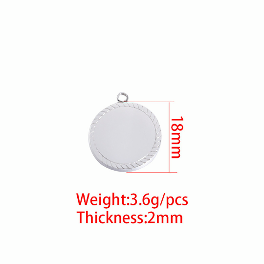 Stamping Blank Charms|18mm 25mm 30mm Flat Round 304 Stainless Steel Blank Stamping Tag Pendants for Jewelry Making