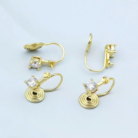 Invisible and painless Earring Converters, 18K Plating,Hypoallergenic,Pierced to Not Pierced,Change Earring Post to Non-Pierced Clip-Ons