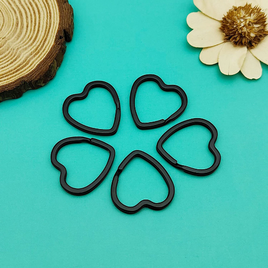 stainless steel Heart Split Rings|heavy duty key ring|Silver split key ring, Bulk Jewelry Making Supplies