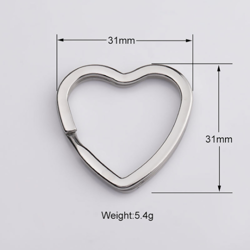 stainless steel Heart Split Rings|heavy duty key ring|Silver split key ring, Bulk Jewelry Making Supplies