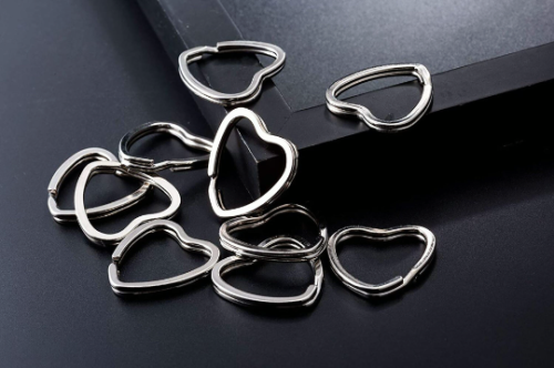 stainless steel Heart Split Rings|heavy duty key ring|Silver split key ring, Bulk Jewelry Making Supplies