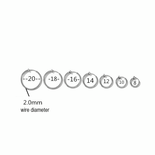 stainless steel Earring Converters|16mm non pierced ears hypoallergenic|Hypoallergenic|clip on earring hoops|16mm ear clip