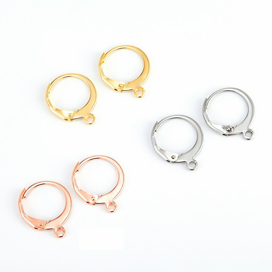 316L Stainless Steel Lever Back Hoop Earrings Surgical Earring Components for Jewelry Making Supplies and Earring Finding