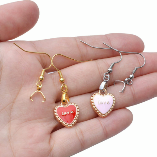 20/50pcs Stainless Steel Pendant Clasp Earring Hooks Ear Wire Buckle Dangle Earrings for Women Girls Jewelry Making Supplies,ship from USA