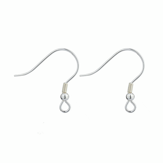 0.7 wire diameter Sterling Silver Earring Hooks|Earring Wires|Hypoallergenic 925 Hallmark Ear Wires French Fish Hooks for Earrings