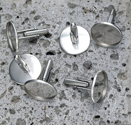 stainless steel 6mm 8mm 10mm 12mm 14mm 15mm Flat pad French Cufflink backs|custom cufflinks|French Cufflink Findings Handmade Accessories