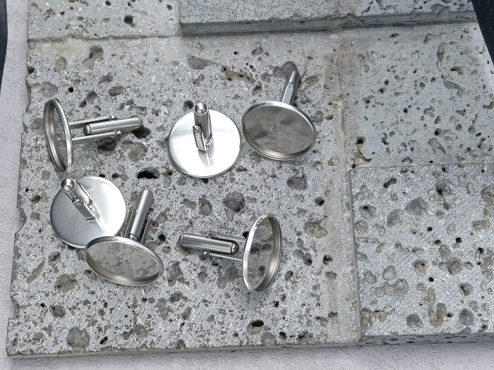 stainless steel 6mm 8mm 10mm 12mm 14mm 15mm Flat pad French Cufflink backs|custom cufflinks|French Cufflink Findings Handmade Accessories