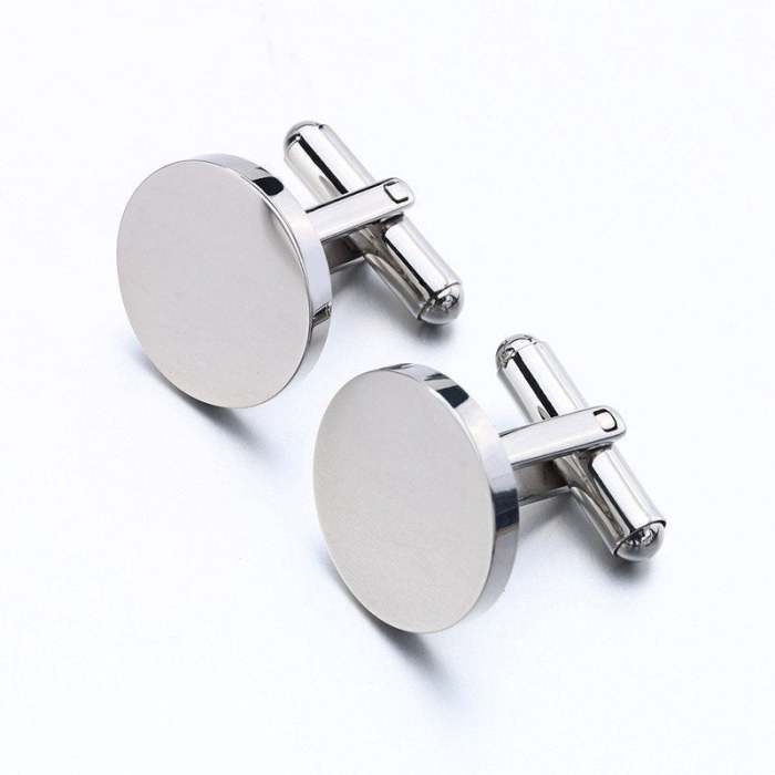 Titanium steel  cufflinks ,round plane 16mm French cufflinks blank, cufflink base, Cufflinks Bezel Setting,custom cufflinks