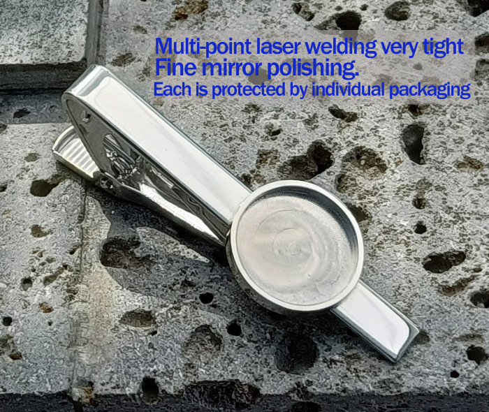 High Quality Titanium steel Mirror polishing Tie Clip Bezel| Tie Tack for 16mm Glass Cabochon|Tie Clips Men|Tie Bar Clip|Tie Pin|Pin Backing