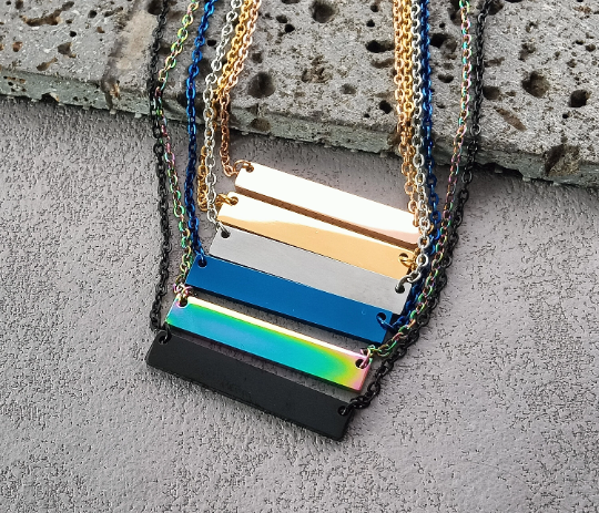 Engravable Necklace Mirror polished Stamping Blank Charms With