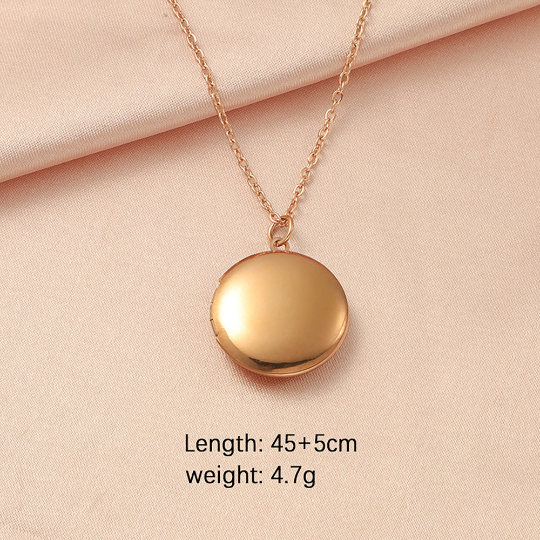 Round Engravable Pendant With 45cm chain,Engravable Photo Locket Personalized disc,Blank disc necklace