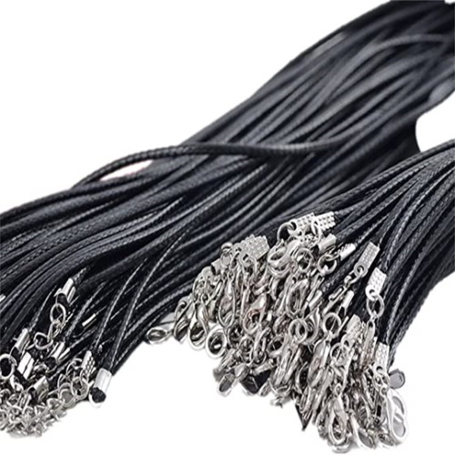 2.0mm Necklace Cord Bulk,Black Waxed Necklace Cord Bulk with Clasp for jewelry making supplies