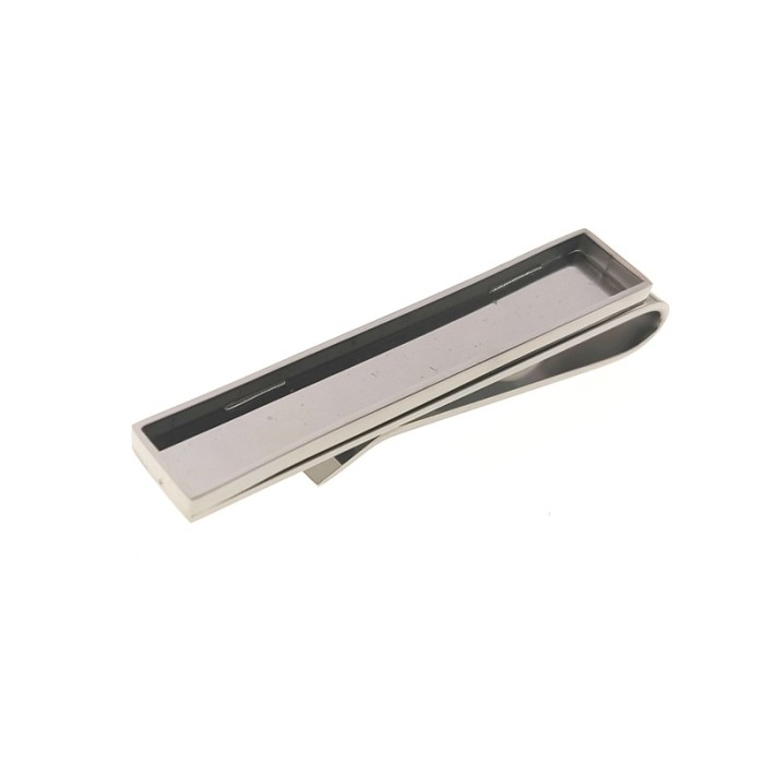Thicken Titanium steel Tie clips blank, mirror polished,rectangular bezel,Resin DIY,Wedding Tie Clip,Resin Crafts making
