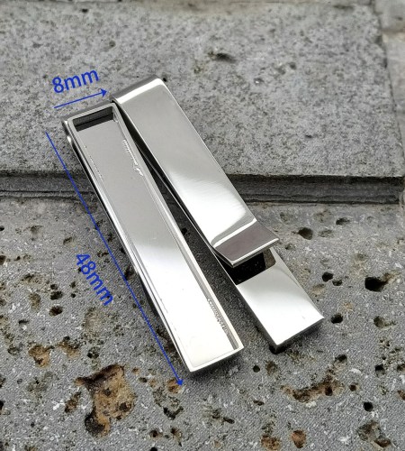 Thicken Titanium steel Tie clips blank, mirror polished,rectangular bezel,Resin DIY,Wedding Tie Clip,Resin Crafts making