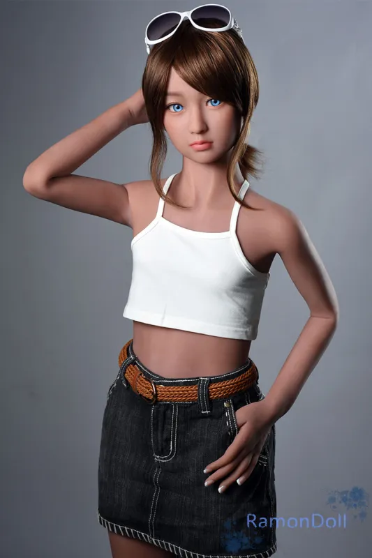 ロリドール AXBDOLL 日焼け肌色 TPE製童顔ラブドール 130cm 貧乳 #16ヘッドダッチワイフ